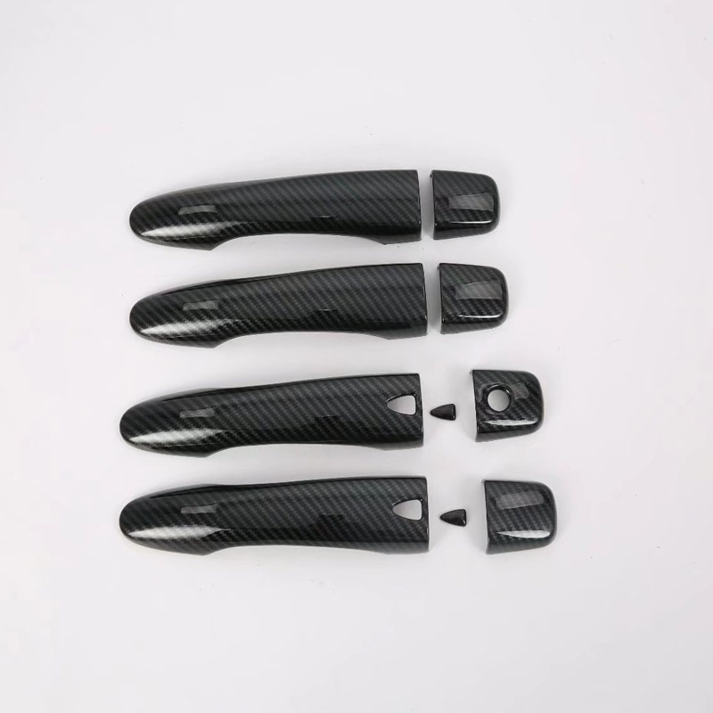 Боковая дверная ручка из углеродного волокна для Nissan Navara, серебристая, 2015-2023 год.
