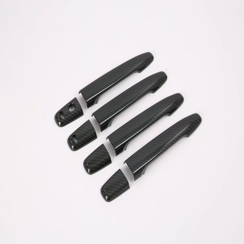 Декоративная накладка на дверную ручку Mitsubishi Outlander 2016, черная, ABS-пластик
