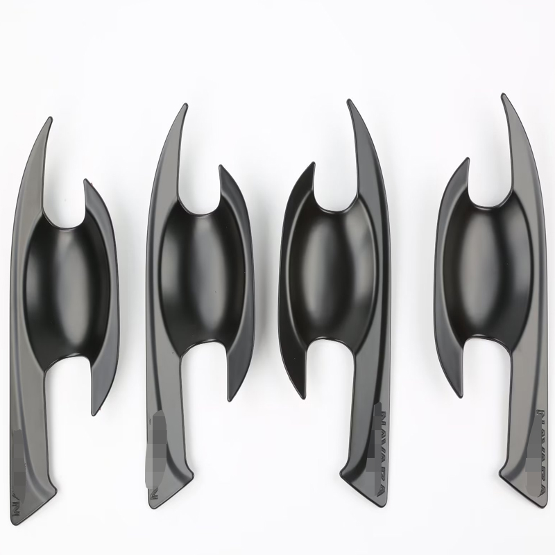 Декоративные Накладки на Дверную Ручку и Крышку Чаши для Nissan Navara 2021, Серебристый/Черный, Abs
