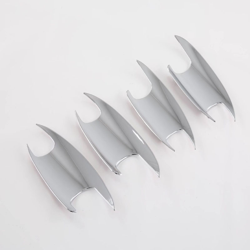 Декоративные Накладки на Дверную Ручку и Крышку Чаши для Mercedes-Benz C Class 2022, Серебристый/Черный, Abs
