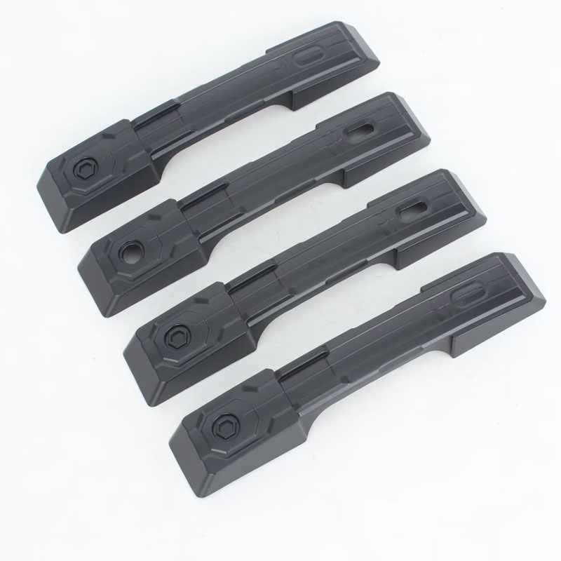 Декоративная крышка дверной ручки для Toyota Prado 2024, серебристый/черный, ABS.
