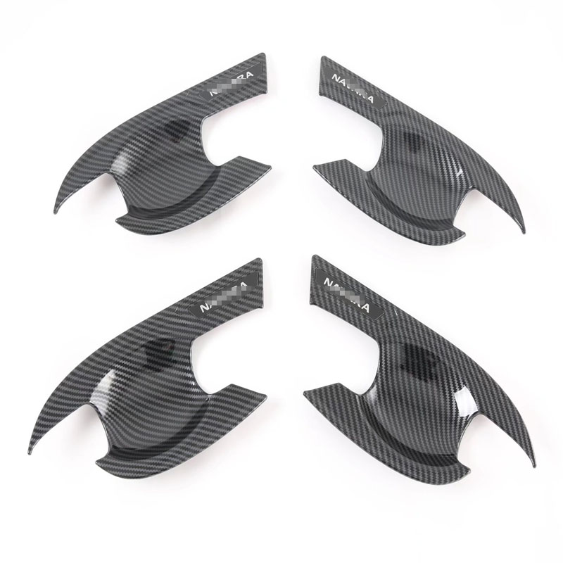 Накладки на Ручку и Чашу Nissan Navara 2020, Серебристый/Черный, Abs