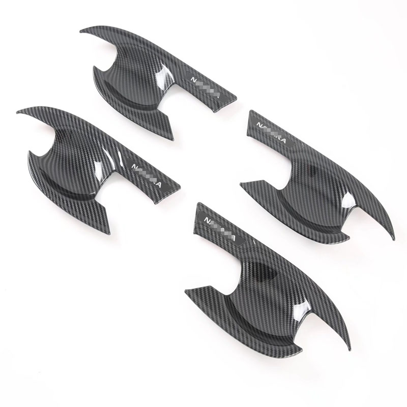 Накладки на Ручку и Чашу Nissan Navara 2020, Серебристый/Черный, Abs