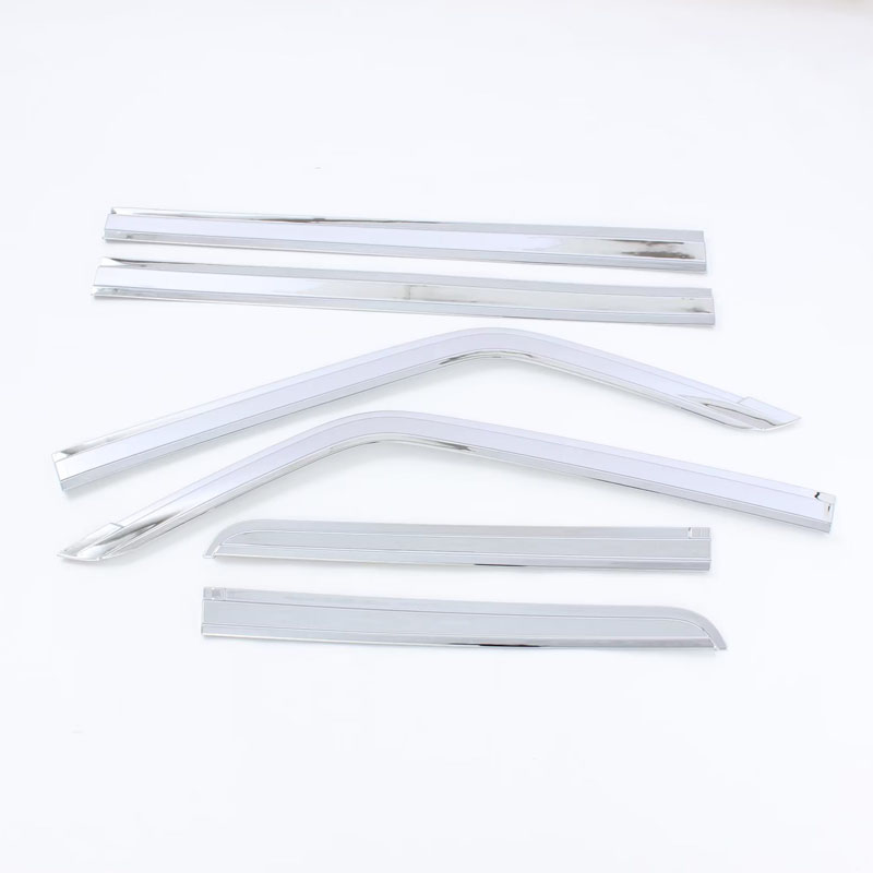 Козырек Оконный для Mitsubishi Pajero V97 V93 V87 2006, Abs, Серебристый/Черный