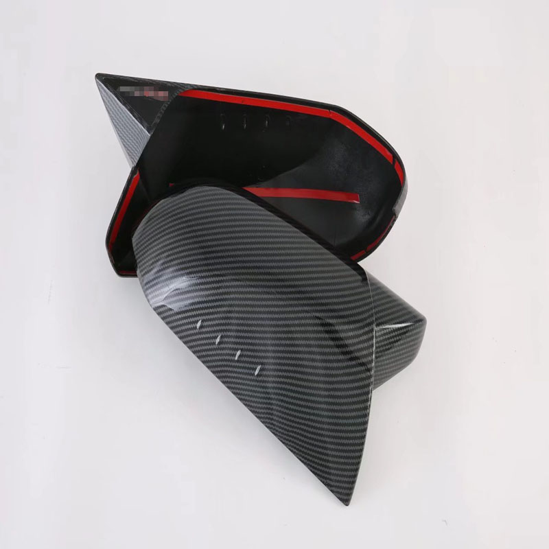 Накладка зеркала заднего вида Toyota Camry 2018, серебристая/черная, ABS
