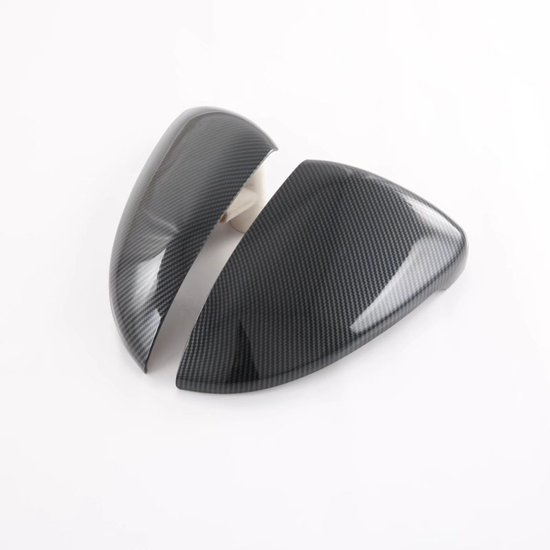 Накладка на боковое зеркало Golf 7, серебристая/черная, ABS, 2013-2020 год.
