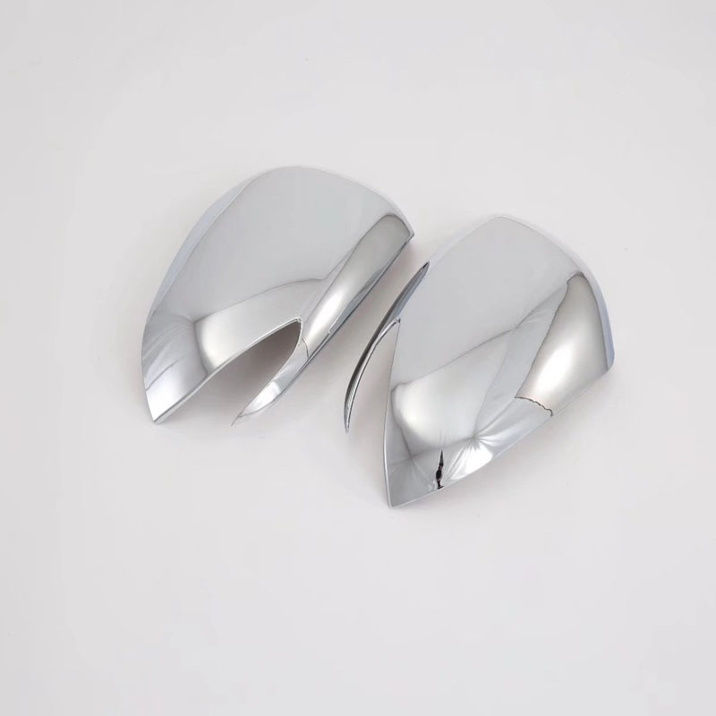 Накладка на зеркало заднего вида Hyundai Santa Fe 2019, серебристо-черная, ABS
