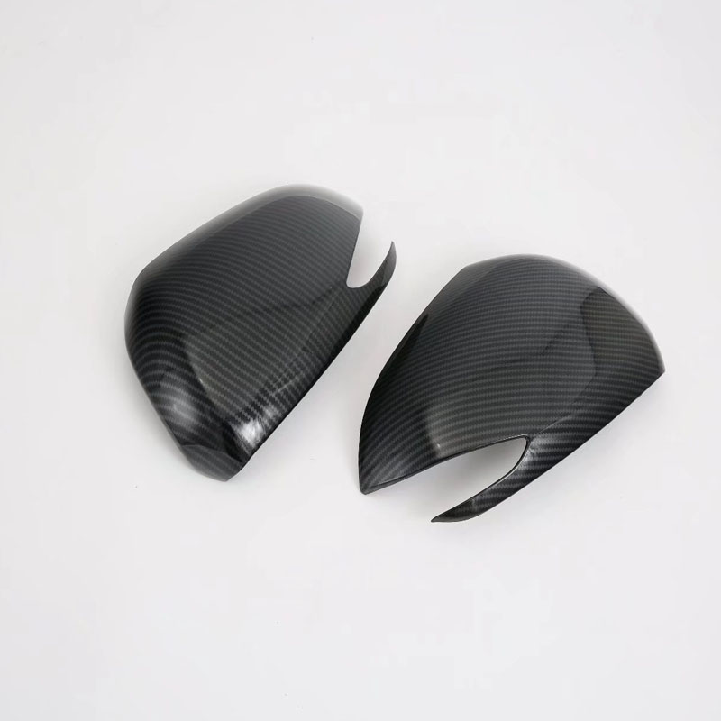 Накладка на зеркало заднего вида Hyundai Santa Fe 2019, серебристо-черная, ABS
