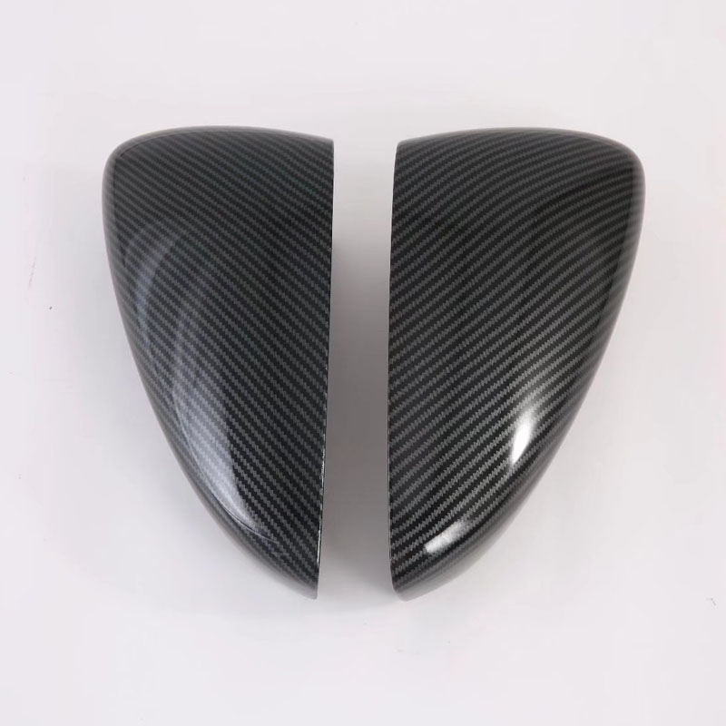 Накладка на боковое зеркало Mazda 3 Axela 2019, серебристая/черная, ABS материал
