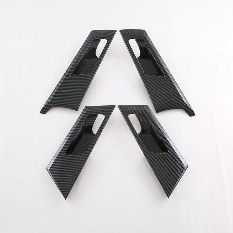 Накладки на Внутреннюю Ручку Mitsubishi Outlander 2023, Серебристый/Черный, Abs
