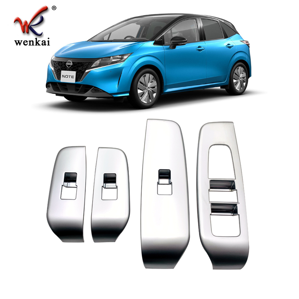 Накладка на Кнопку Стеклоподъемника Nissan Note E13 2021-2022, Черного Цвета, из Высококачественного Материала
