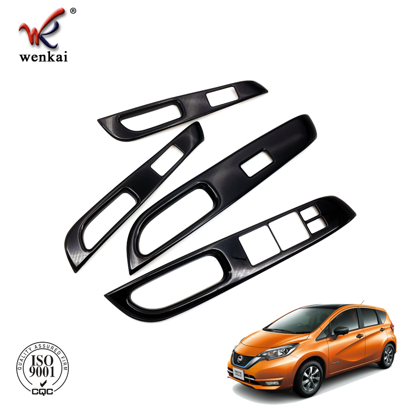 Декоративная Отделка Панели Выключателя Стеклоподъемника Nissan Note E12 2016-2019, Стекло/Черный
