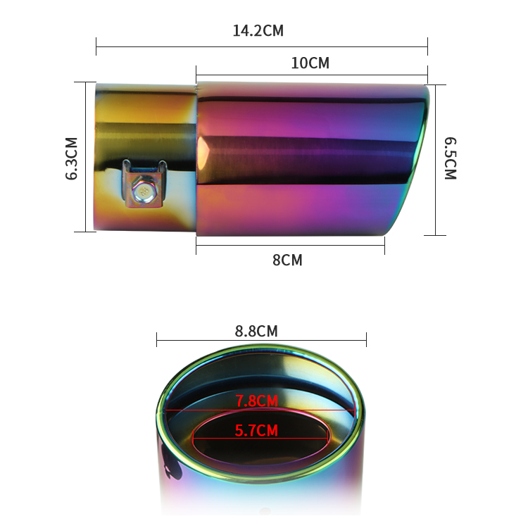 Насадка на Выхлопную Трубу: Автомобильный Цветной Глушитель из Нержавеющей Стали с Хромированной Отделкой