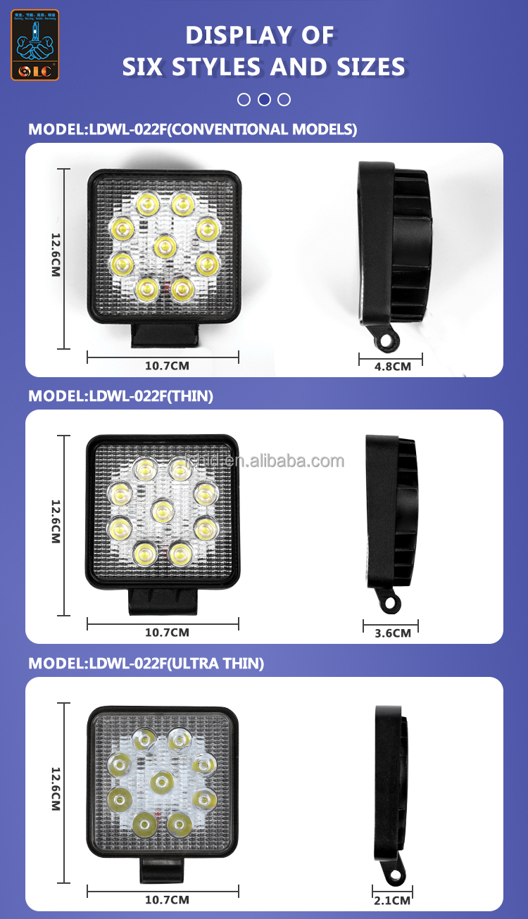 Universal-Auto-Parts-27w-Led-Working-Light-2700lm-Super-Thin-20mm-Spot-Beam-6000k-For-Vehicle-Truck-Offroad-1601060997252-4
