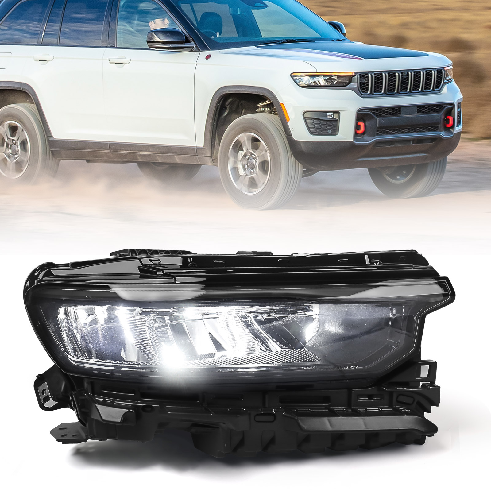Передняя Фара Jeep Grand Cherokee Iv 2013-2019 Black Plastic Head Lamp