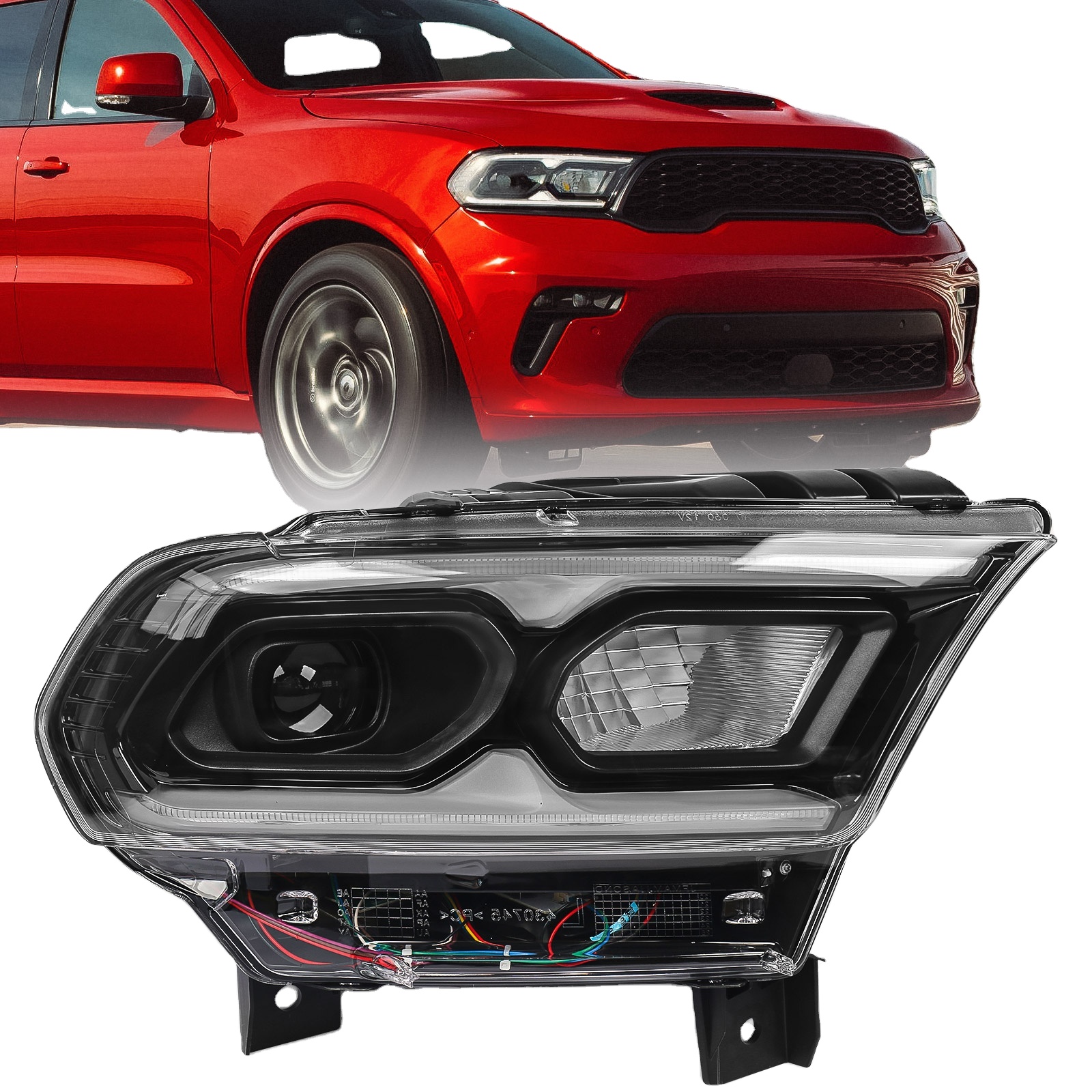 Передняя Фара для Dodge Durango 2010-2019, 12V, Черный, Oe No. 68433779Af