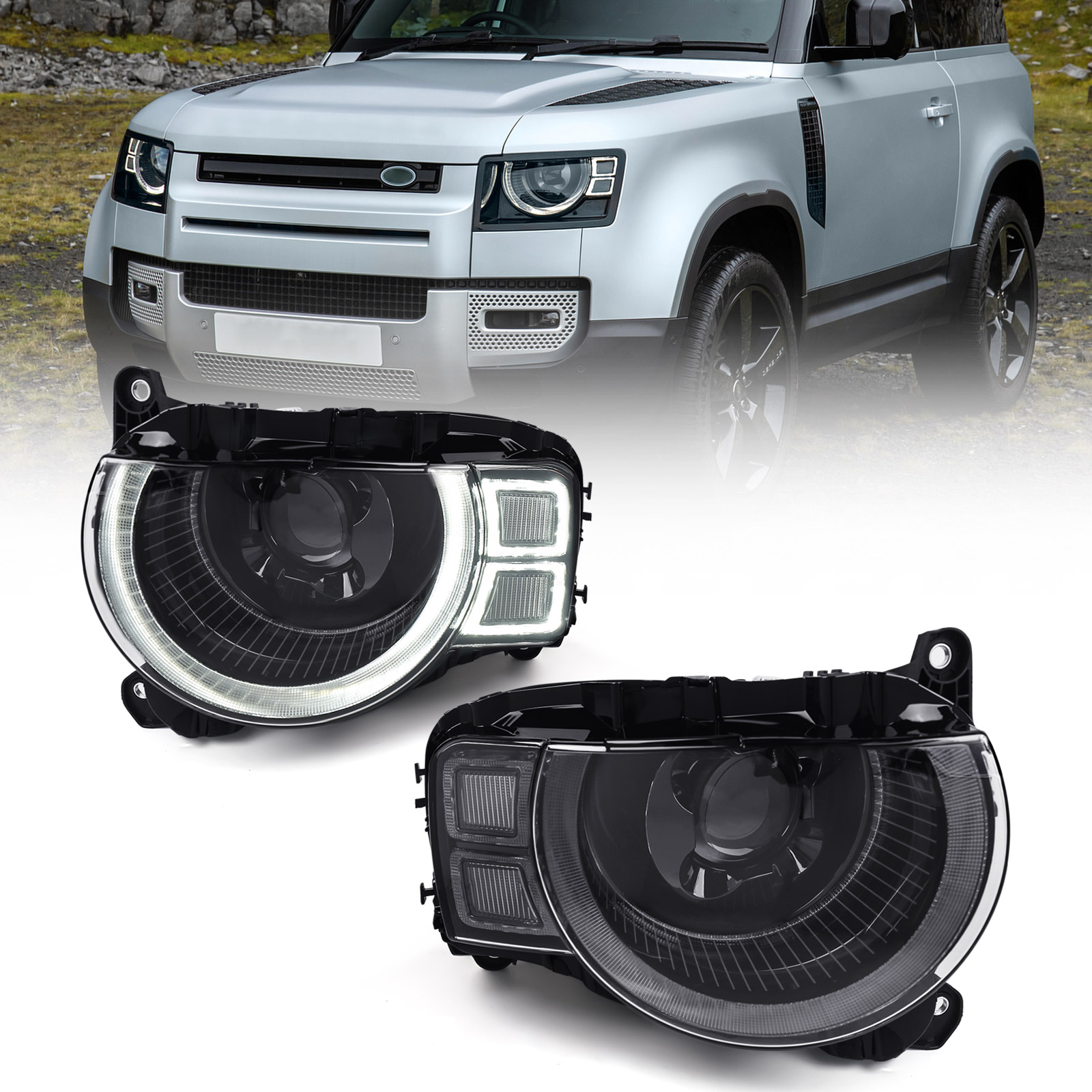 Передняя Фара для Land Rover Defender L663 2019-2020, Lr133098, 12V, Clear