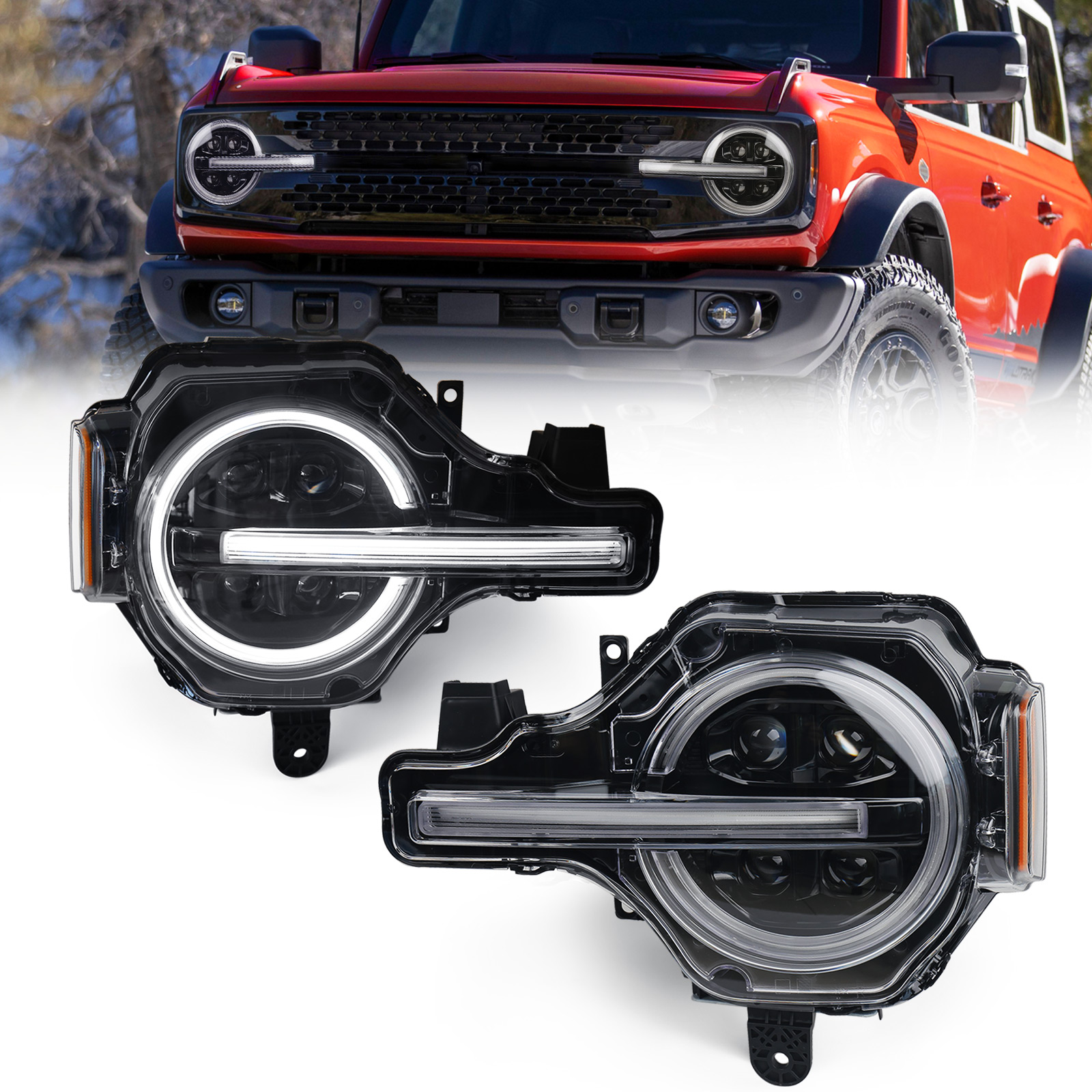 Передняя Фара Ford Bronco Ii 12V Led Headlight 20W White 1992-1996